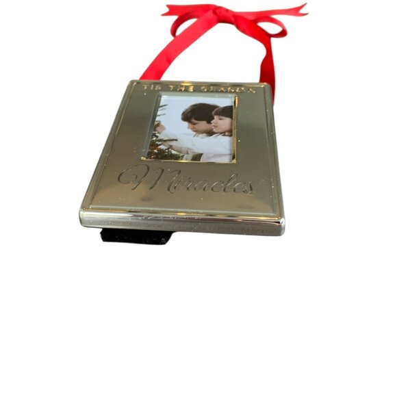 Things Remembered “Miracles” Engraved Silver Photo Frame Christmas Ornament - Picture 7 of 13